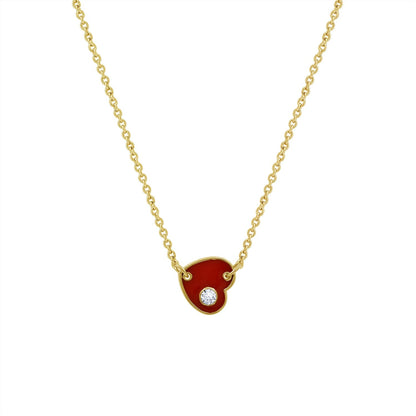 Enamel Heart Pendant Necklace