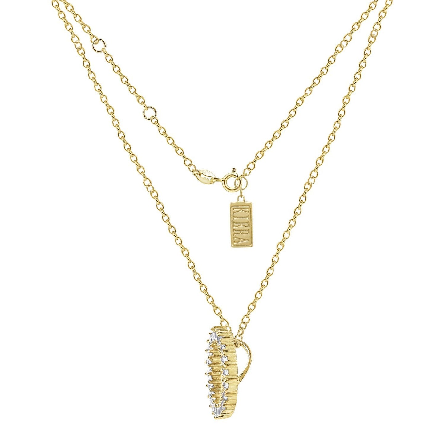 Baguette Round Pendant Necklace