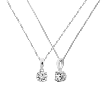 Solitaire Round Cut with Fancy Gallery Pendant Necklace