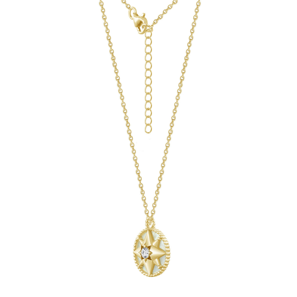 Mother of Pearl North Star Pendant Necklace