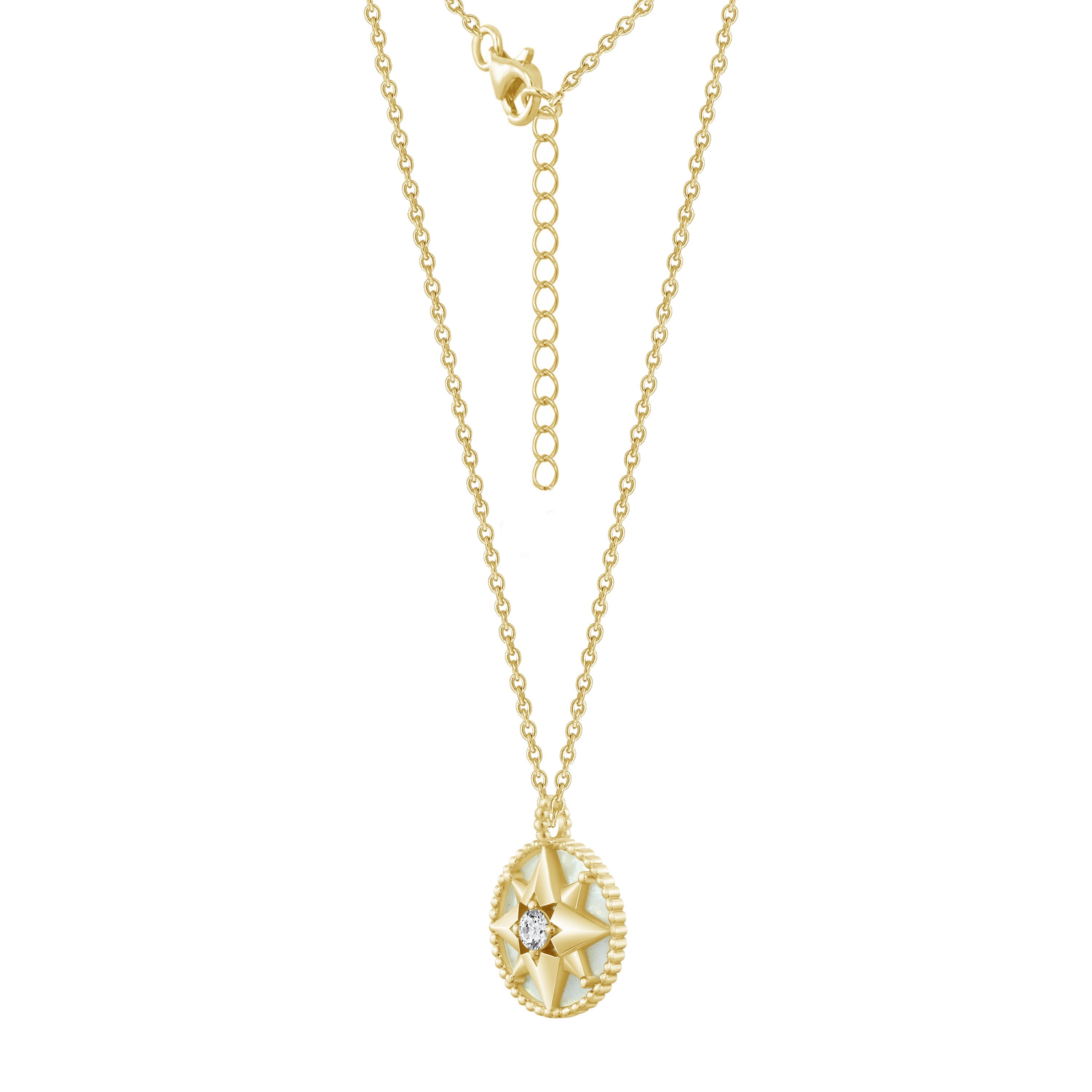 Mother of Pearl North Star Pendant Necklace