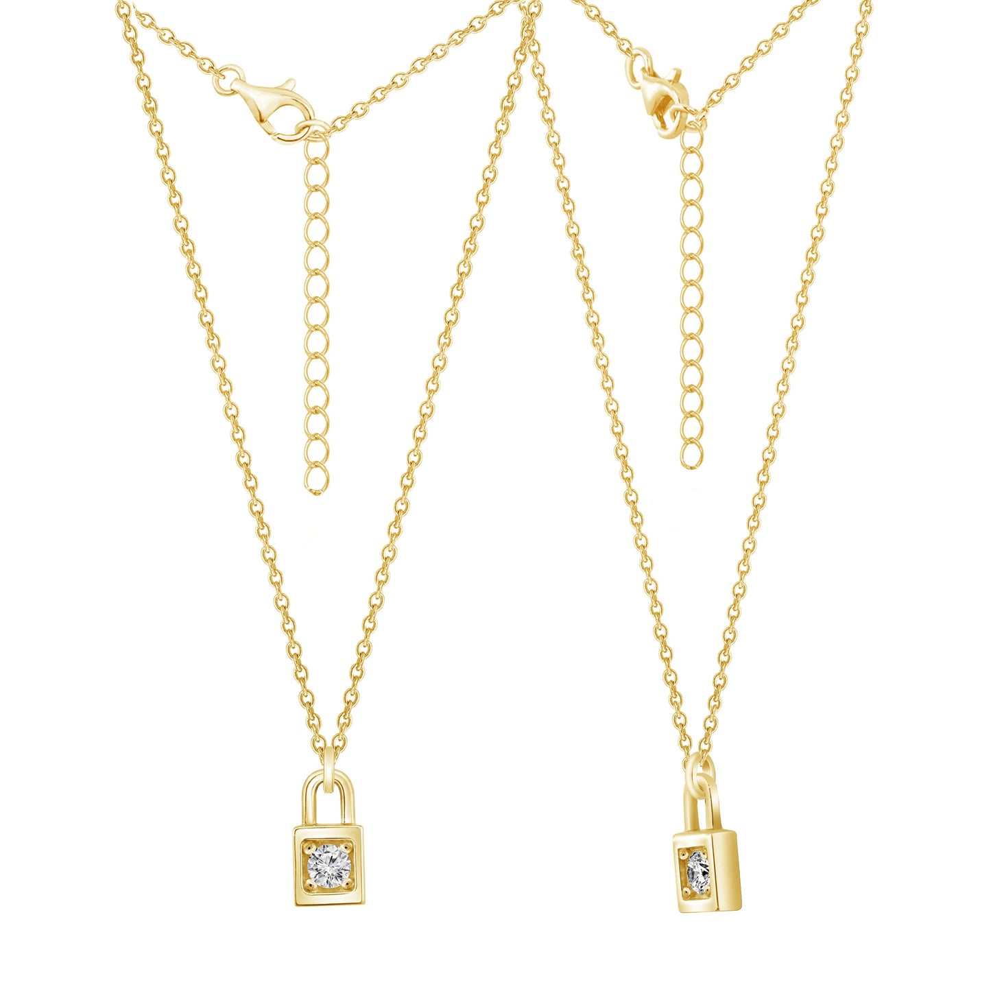 Solitaire Lock Pendant Necklace