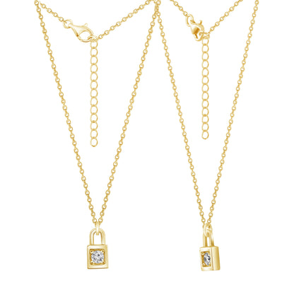 Solitaire Lock Pendant Necklace