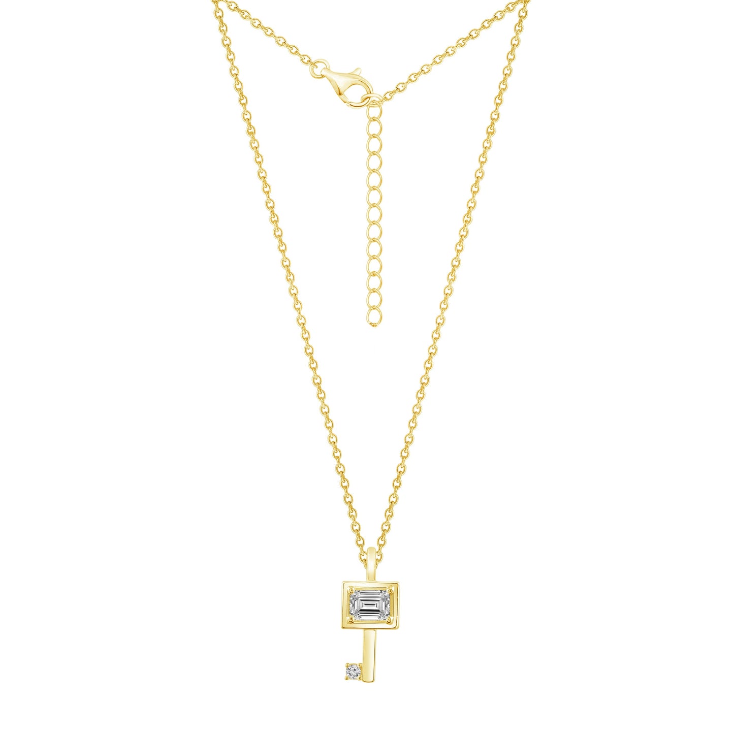 Two-stone Key Pendant Necklace