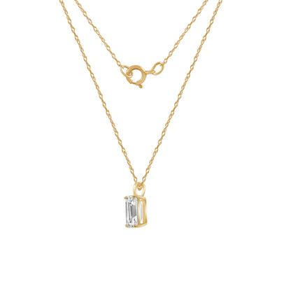 Choice Of Carat Solid Gold Emerald Cut Solitaire Necklace JEP26855