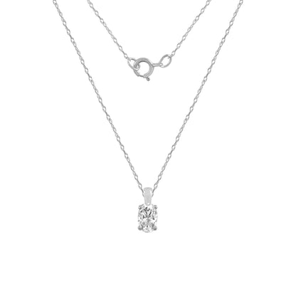 Choice Of Carat Solid Gold Oval Cut Solitaire Necklace JEP26871