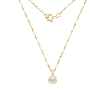 10K Solid Gold Bezel Birthstone Pendant Necklace JEP26866