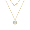 Choice of Carat Solid Gold Halo Pendant Necklace JEP27224