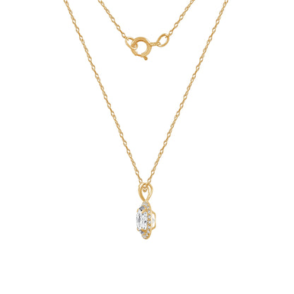 Choice of Carat Solid Gold Halo Pendant Necklace JEP27224