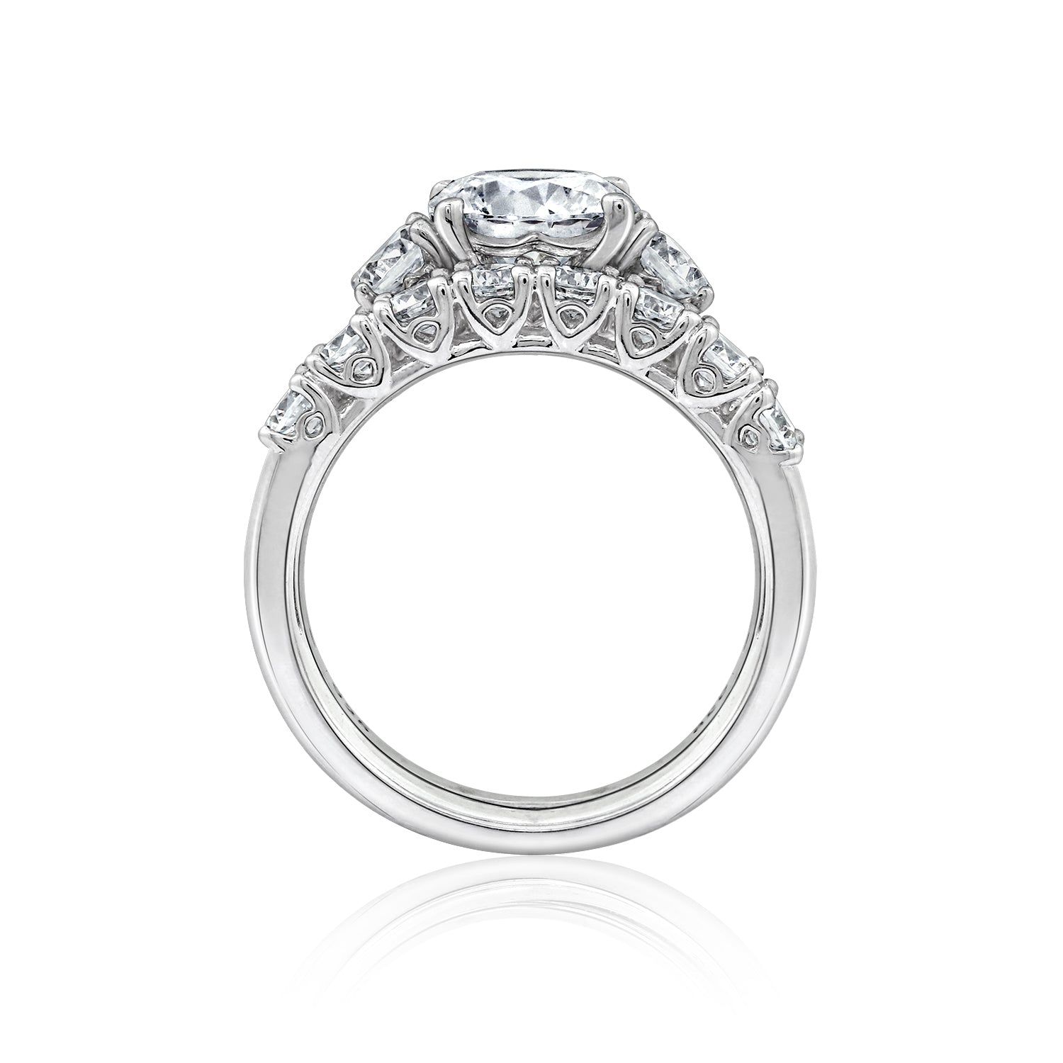 Three Stone Bridal Ring Set