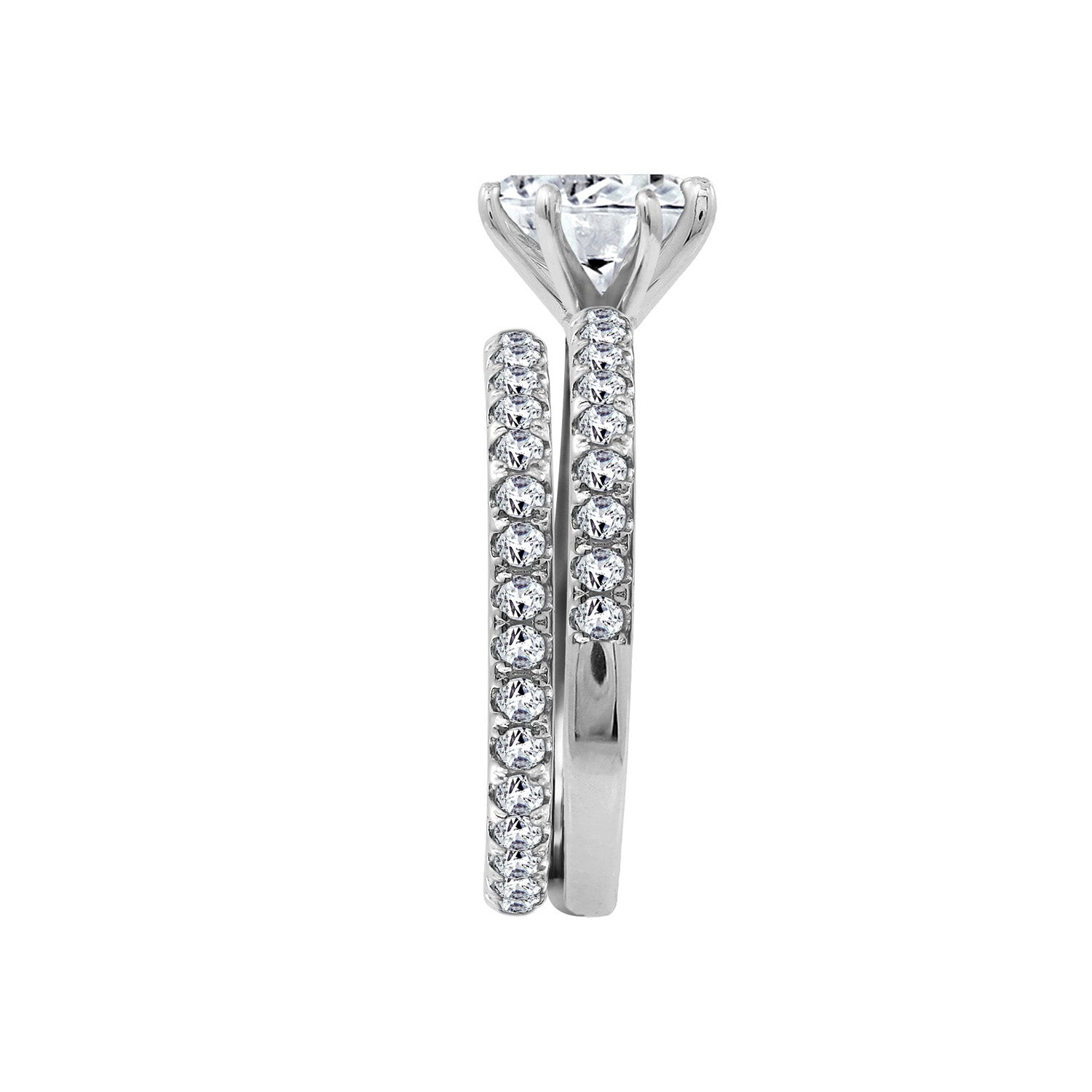 Eternity Round Cut Wedding Ring Set