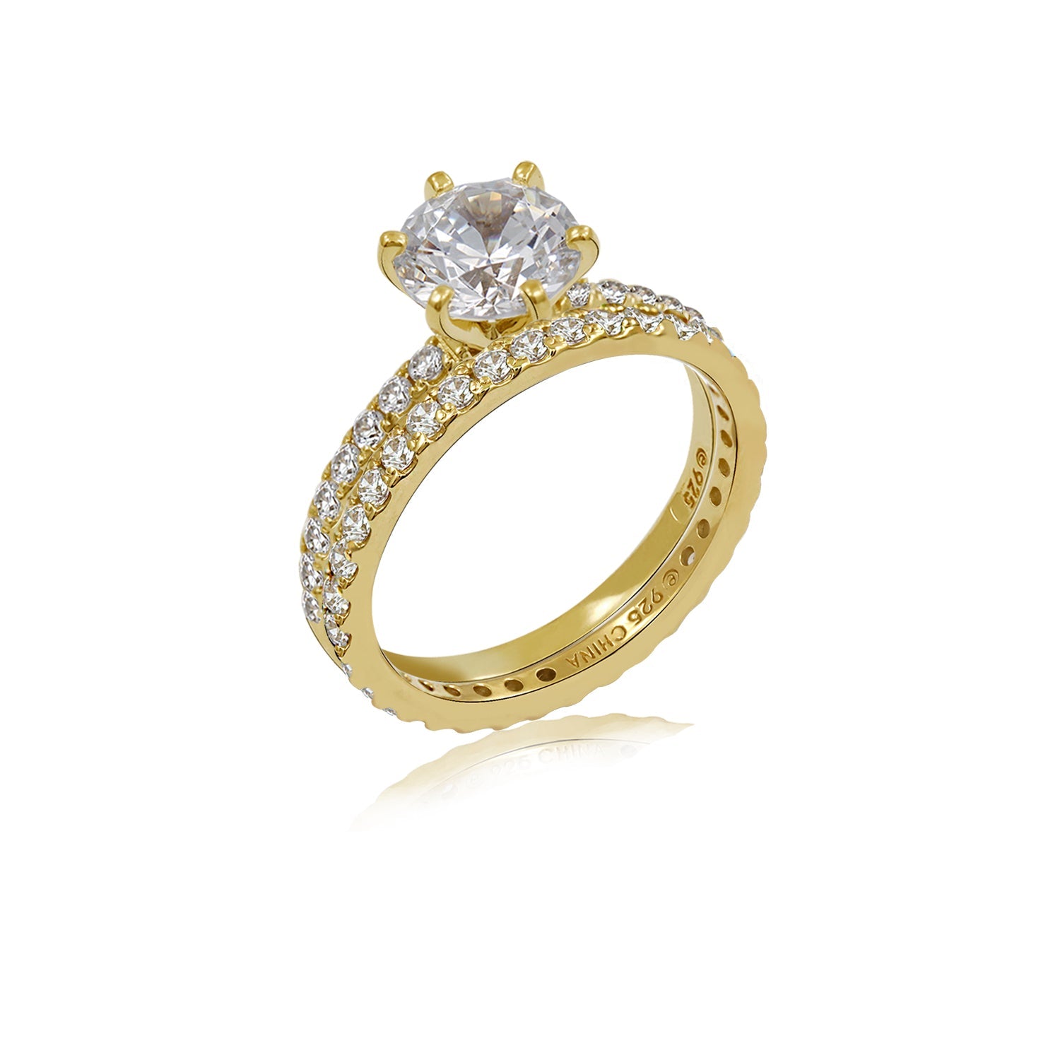 Eternity Round Cut Wedding Ring Set