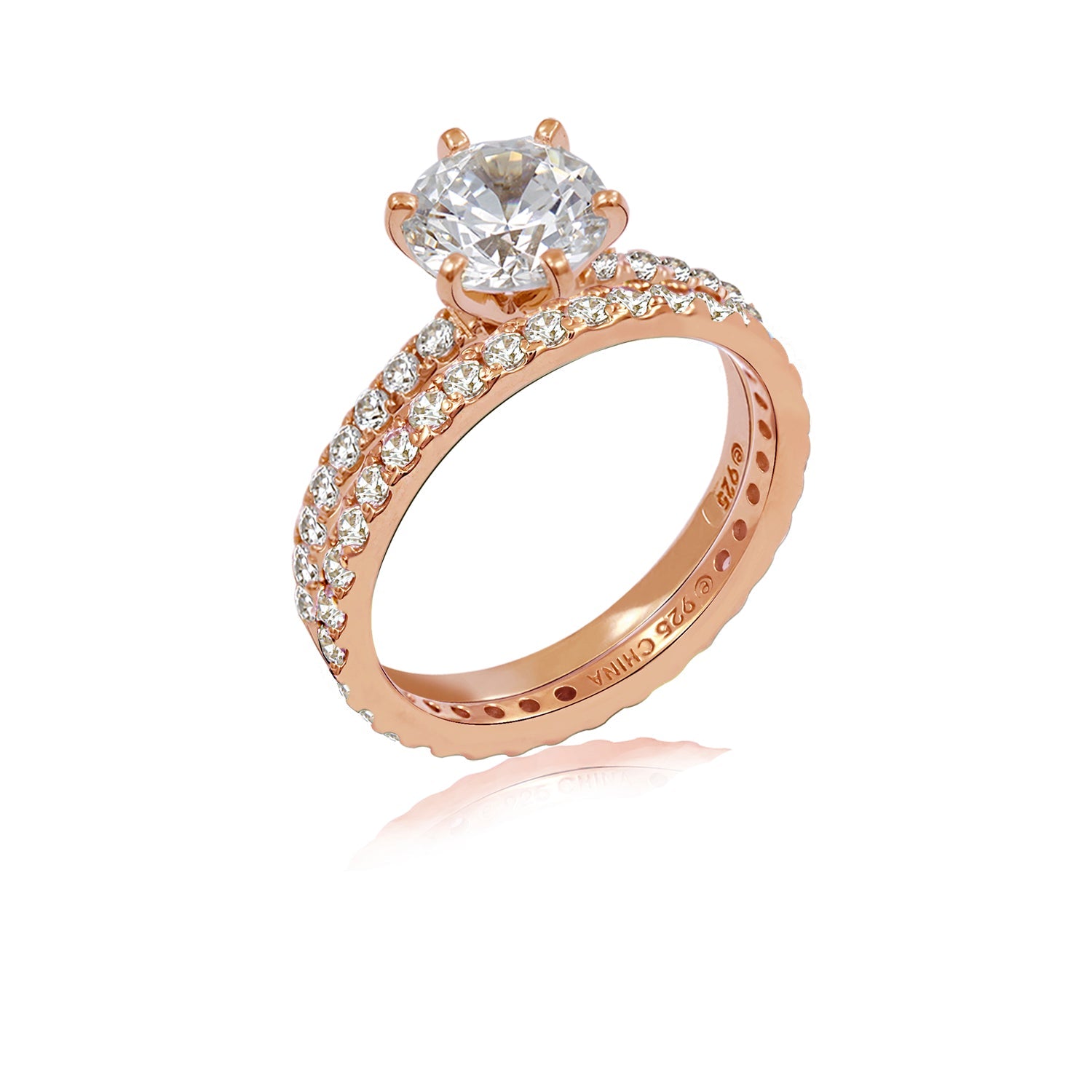 Eternity Round Cut Wedding Ring Set