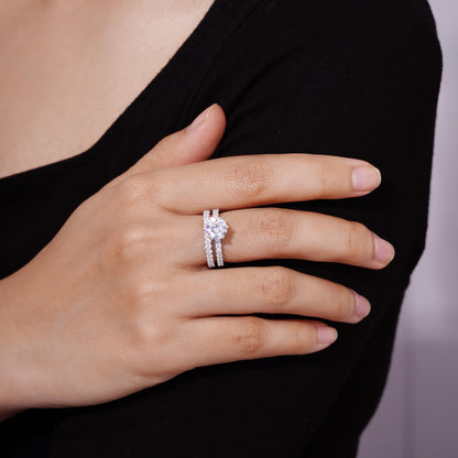 Eternity Round Cut Wedding Ring Set