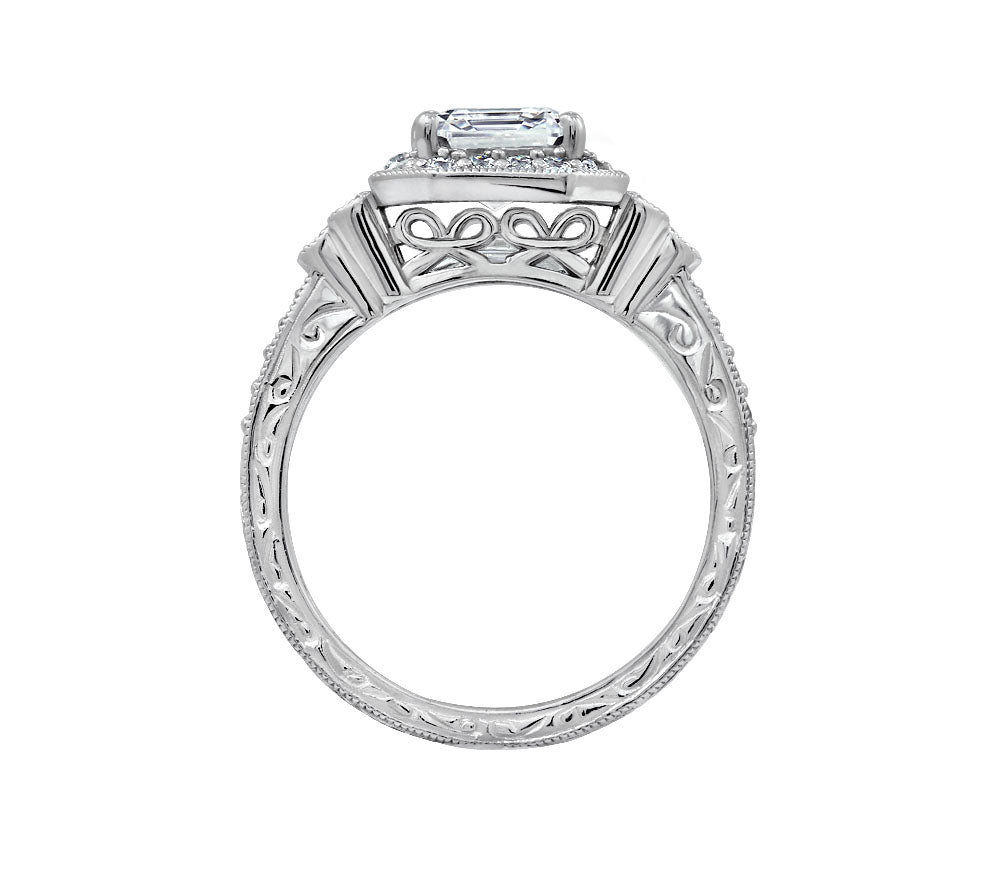 Asscher Cut Antique Ring Set