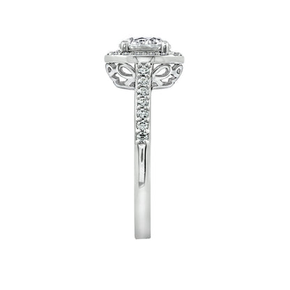 1.5 Ct Round Center Halo Ring