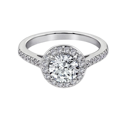 1.5 Ct Round Center Halo Ring