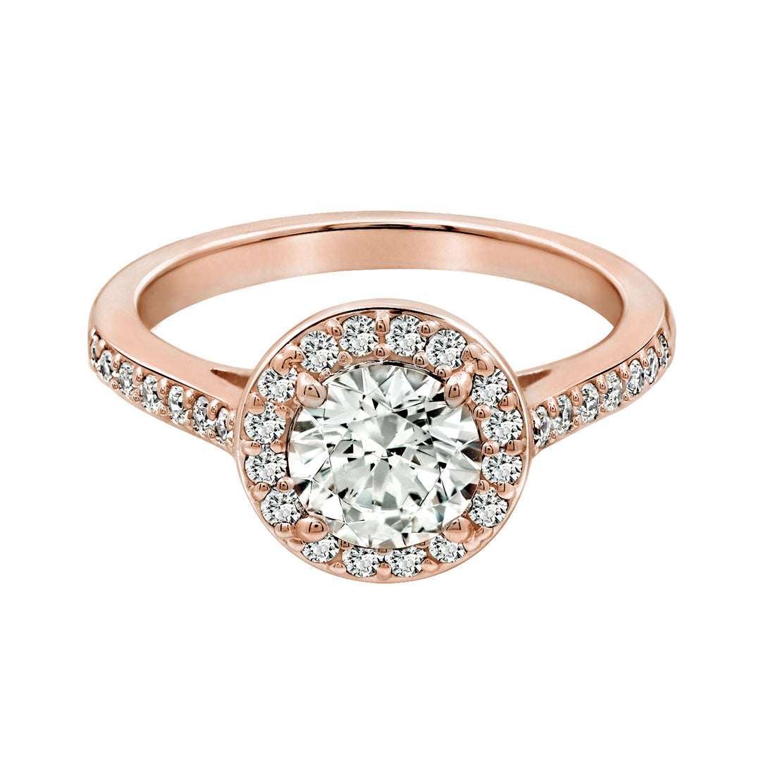 1.5 Ct Round Center Halo Ring