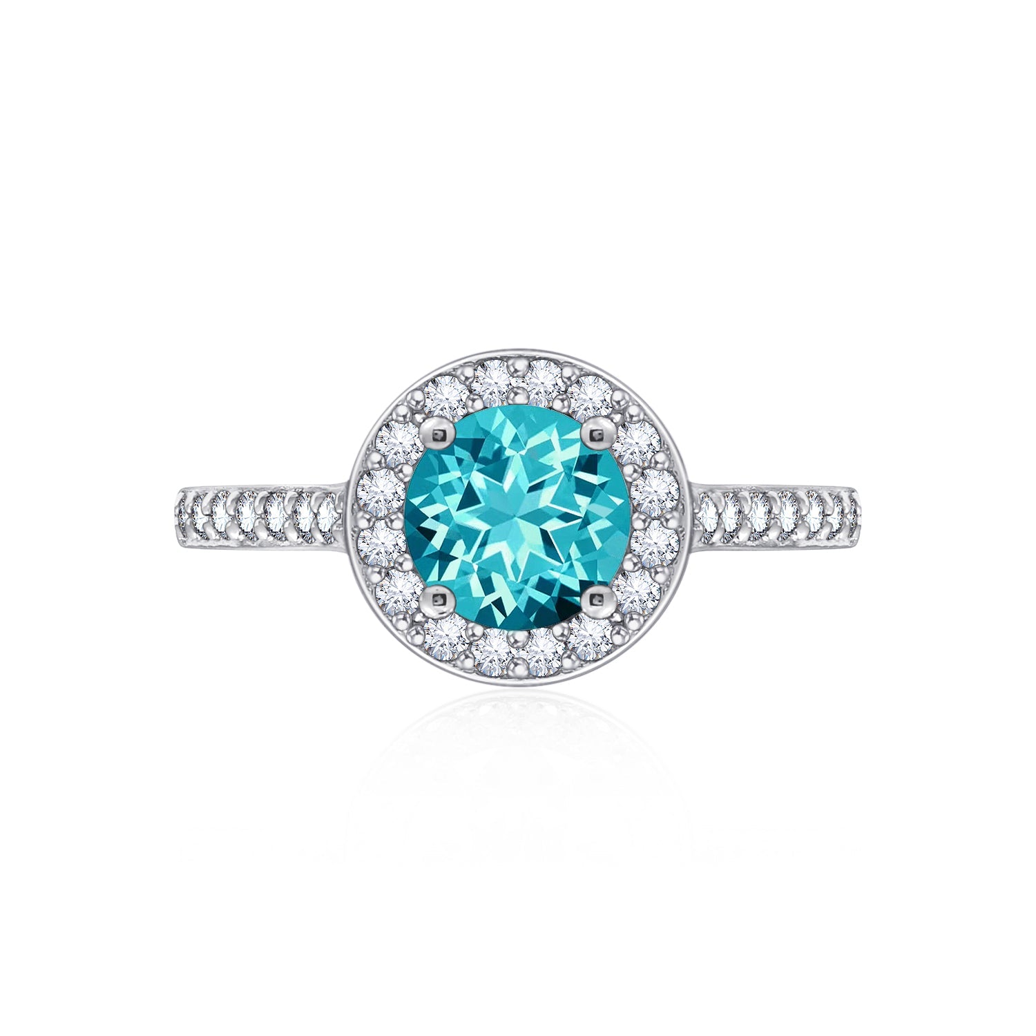 1.5 Ct Round Center Halo Ring