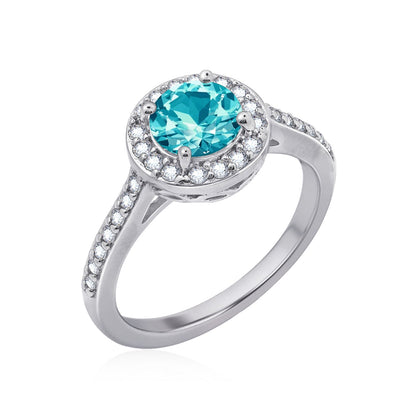 1.5 Ct Round Center Halo Ring