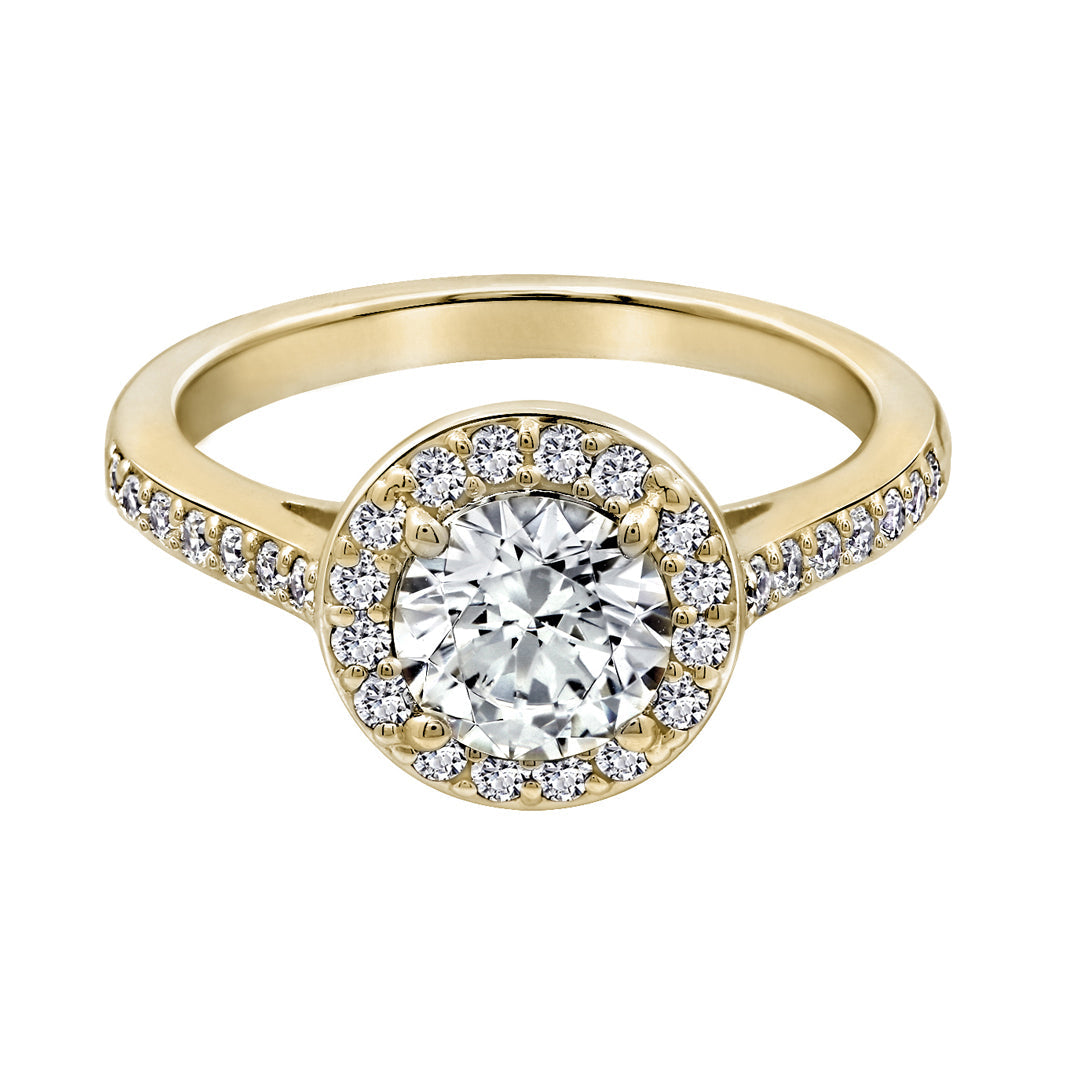 1.5 Ct Round Center Halo Ring