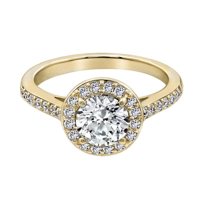 1.5 Ct Round Center Halo Ring