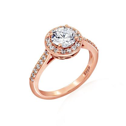 1.5 Ct Round Center Halo Ring