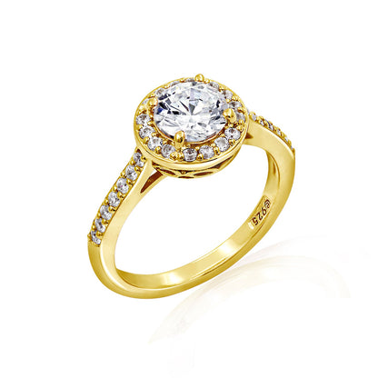 1.5 Ct Round Center Halo Ring