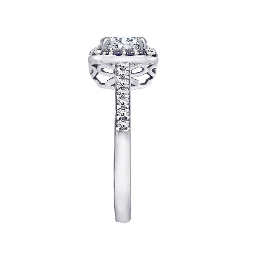 Center Asscher-Cut Halo Ring (1.5 cttw)