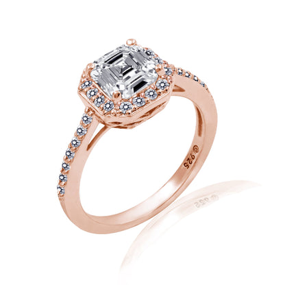 Center Asscher-Cut Halo Ring (1.5 cttw)