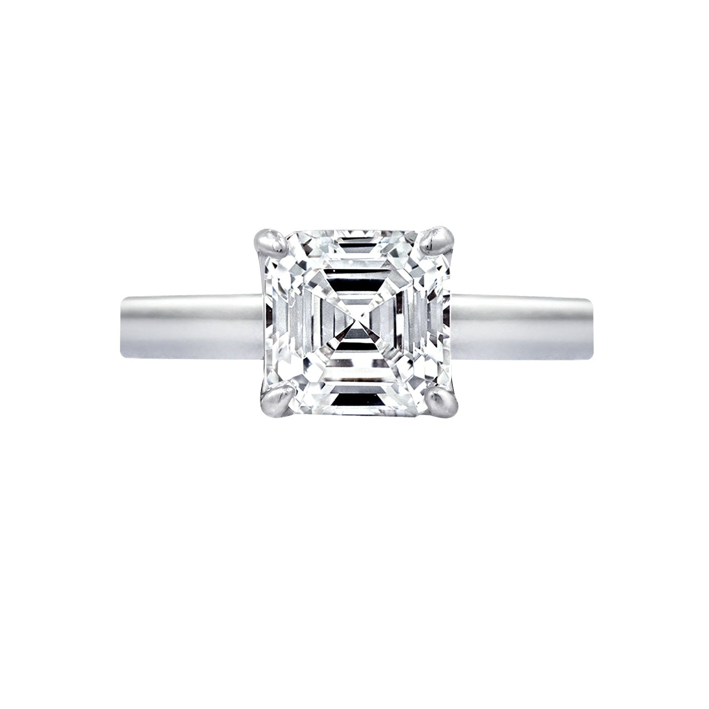 2 Ct Asscher-Cut Solitaire Ring