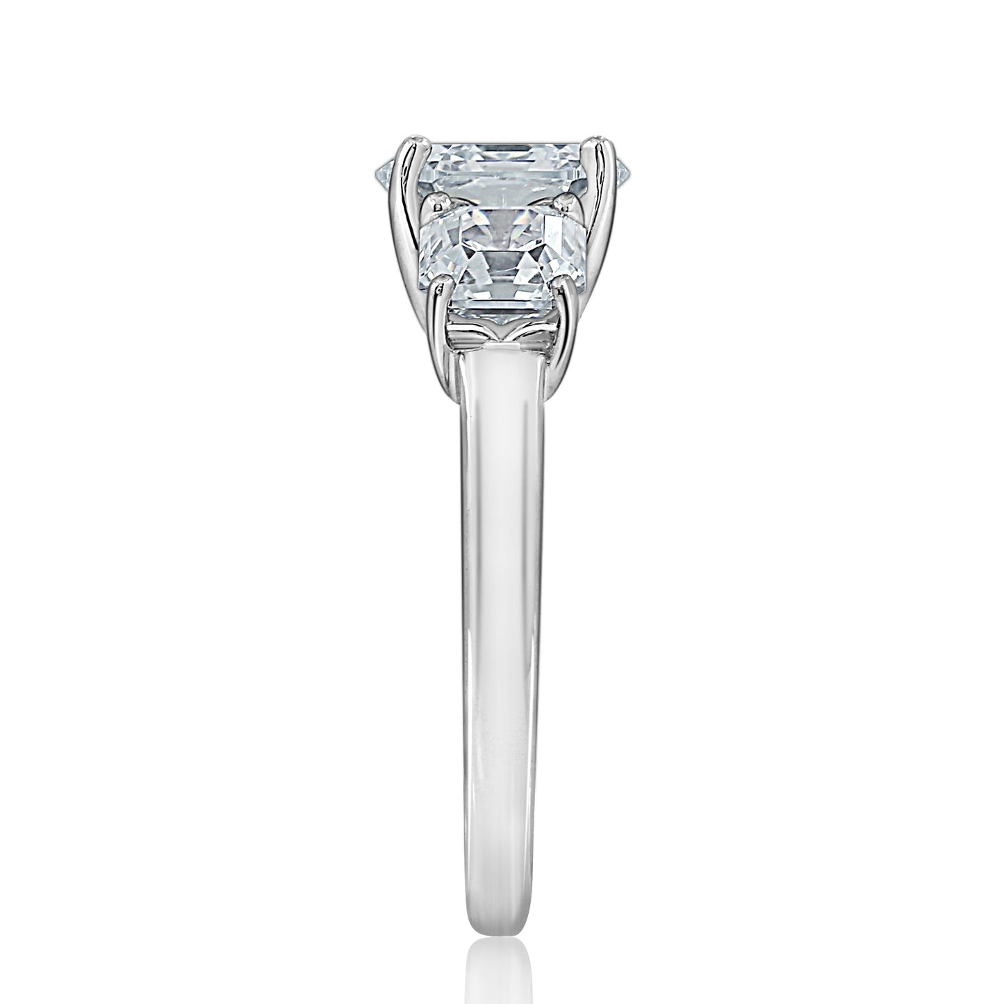 3 Cttw Asscher-Cut 3-Stone Ring