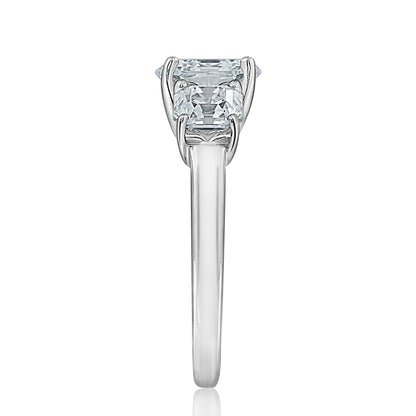 3 Cttw Asscher-Cut 3-Stone Ring