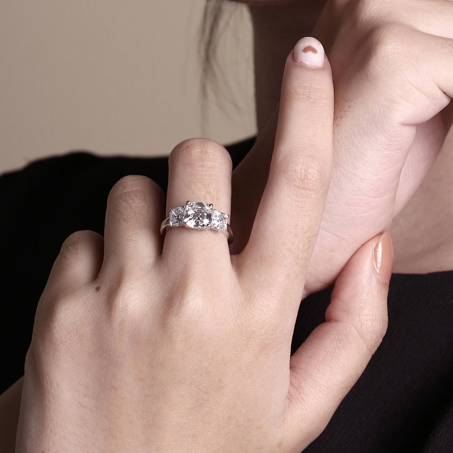 3 Cttw Asscher-Cut 3-Stone Ring