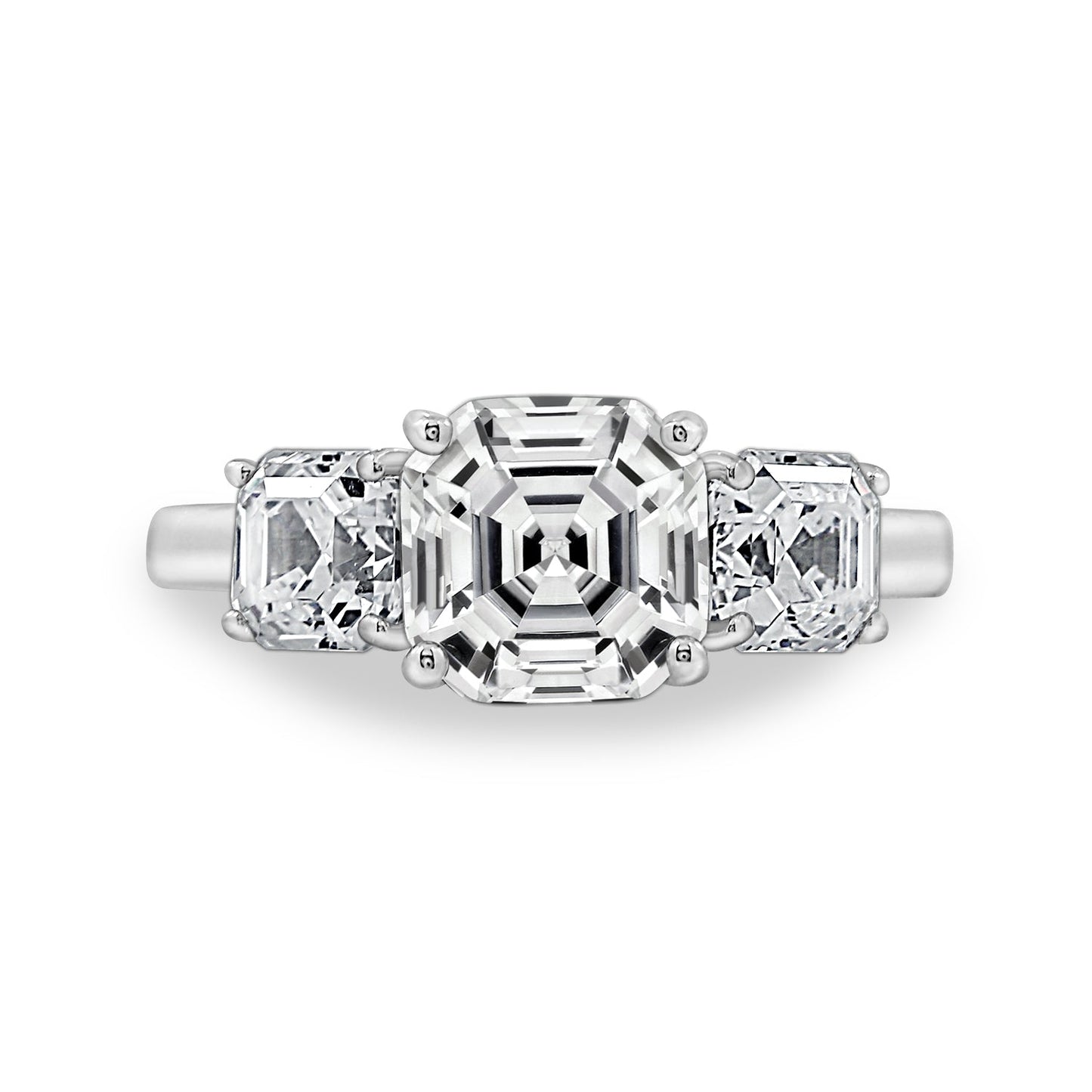 3 Cttw Asscher-Cut 3-Stone Ring