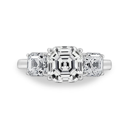 3 Cttw Asscher-Cut 3-Stone Ring