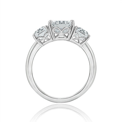 3 Cttw Asscher-Cut 3-Stone Ring