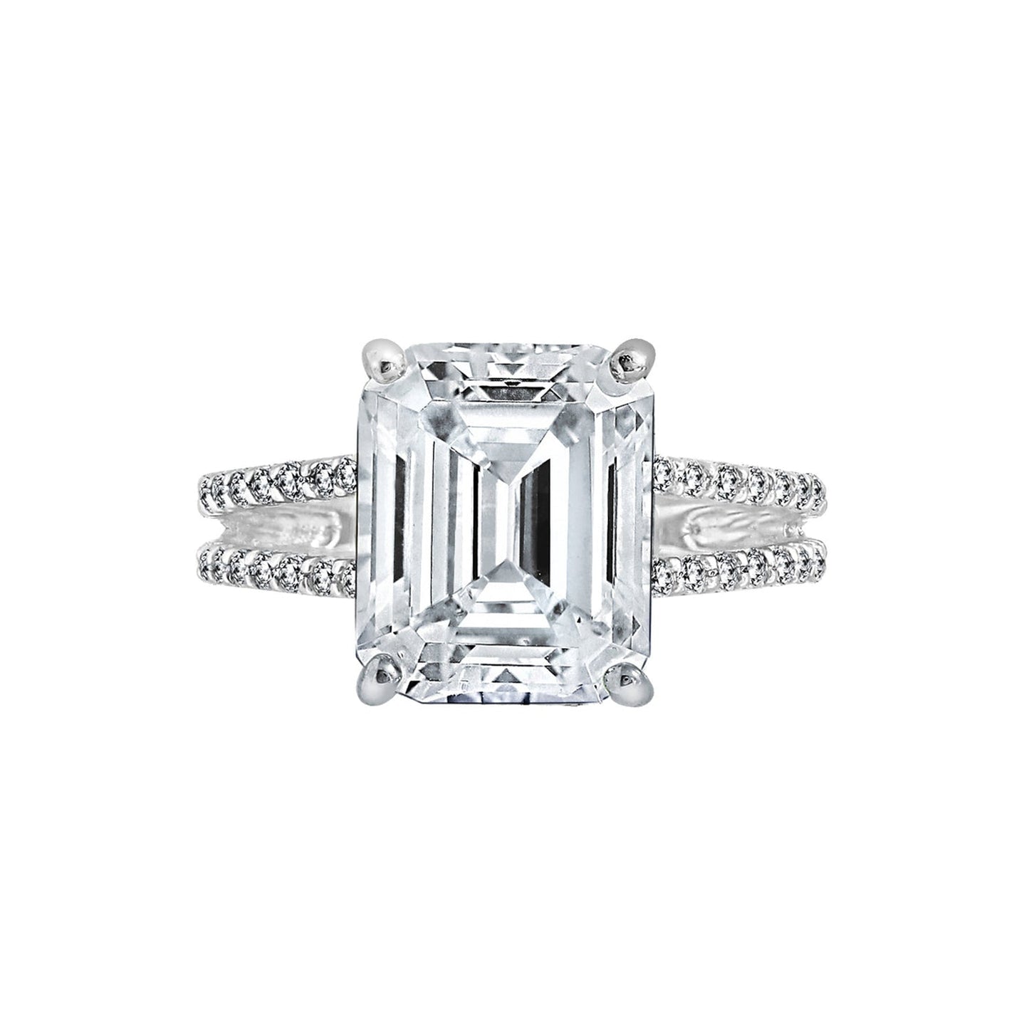 Emerald Cut Split-Shank Ring JER01736