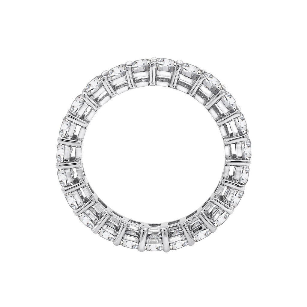 KIERA NEW YORK Platinum Clad Sterling Silver 5.28 cttw Baguette Cut Cubic Zirconia Ring