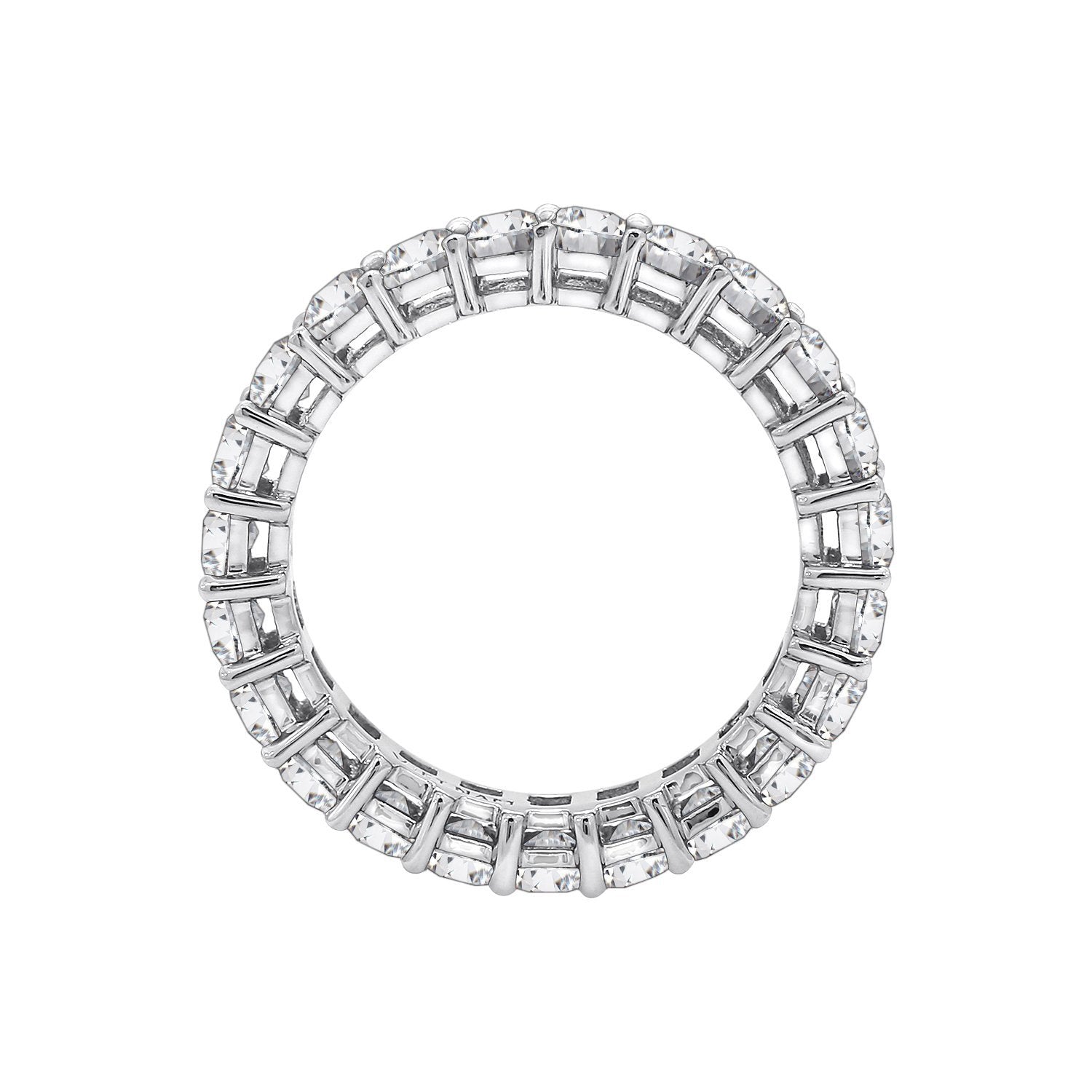 KIERA NEW YORK Platinum Clad Sterling Silver 5.28 cttw Baguette Cut Cubic Zirconia Ring