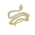 KIERA NEW YORK Sterling Silver 0.6 cttw Cubic Zirconia Bypass Swirl Snake Ring