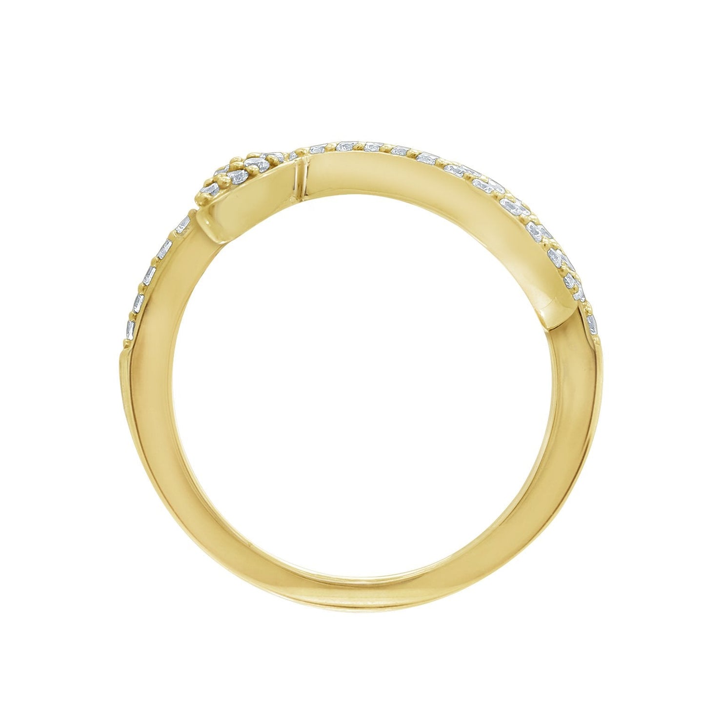 KIERA NEW YORK Sterling Silver 0.6 cttw Cubic Zirconia Bypass Swirl Snake Ring