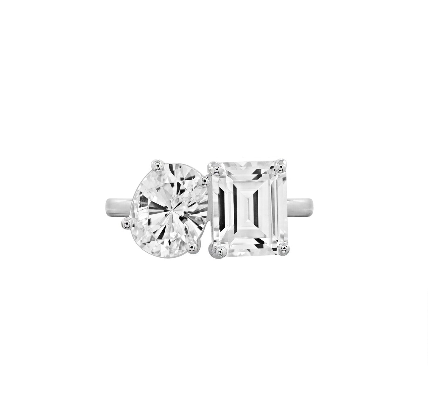 Oval and Emerald Cut Double Stone Ring JER22194
