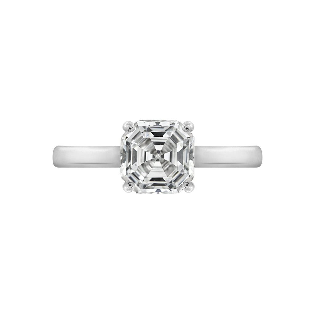 2ct Asscher Cut Solitaire Ring With Fancy Gallery