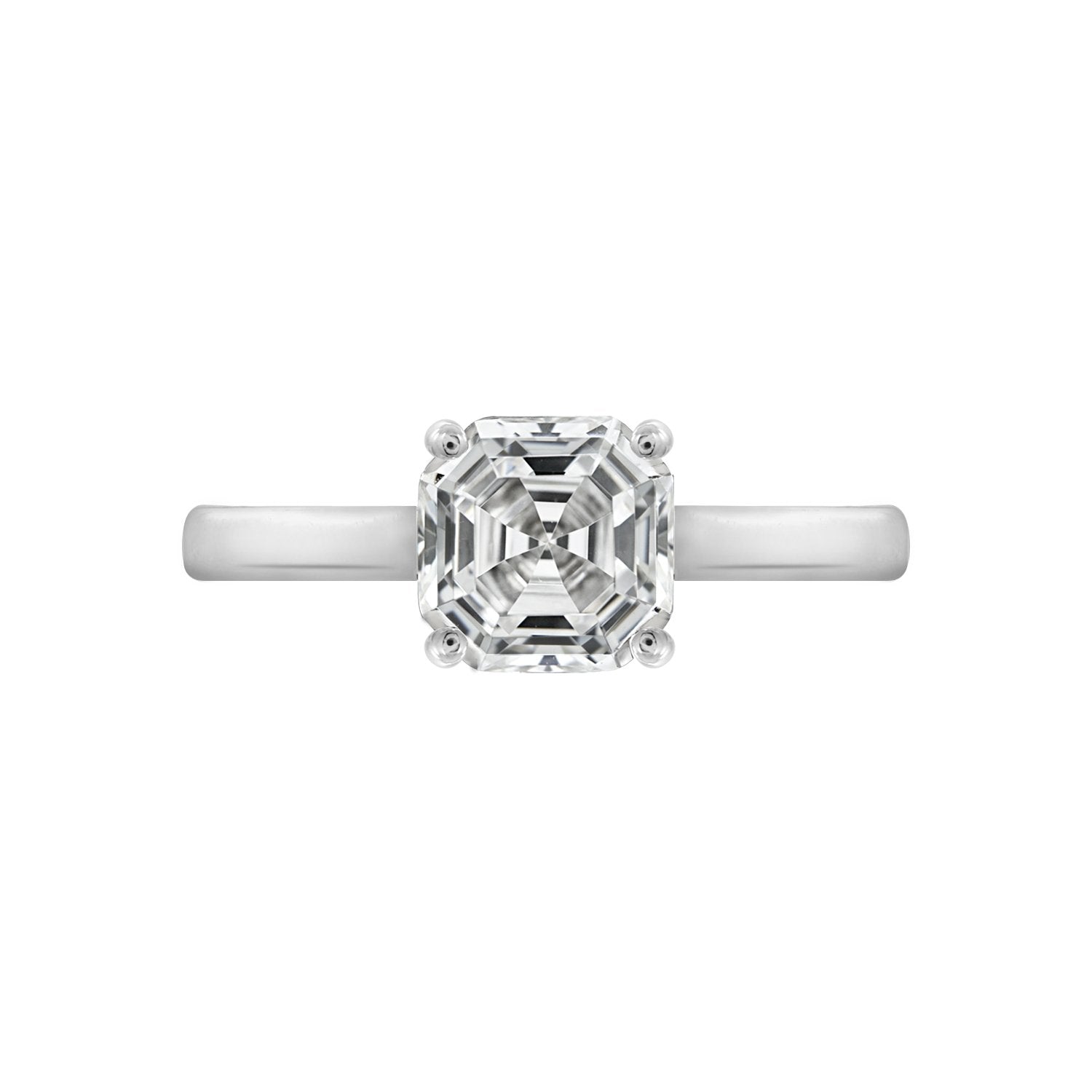 2ct Asscher Cut Solitaire Ring With Fancy Gallery
