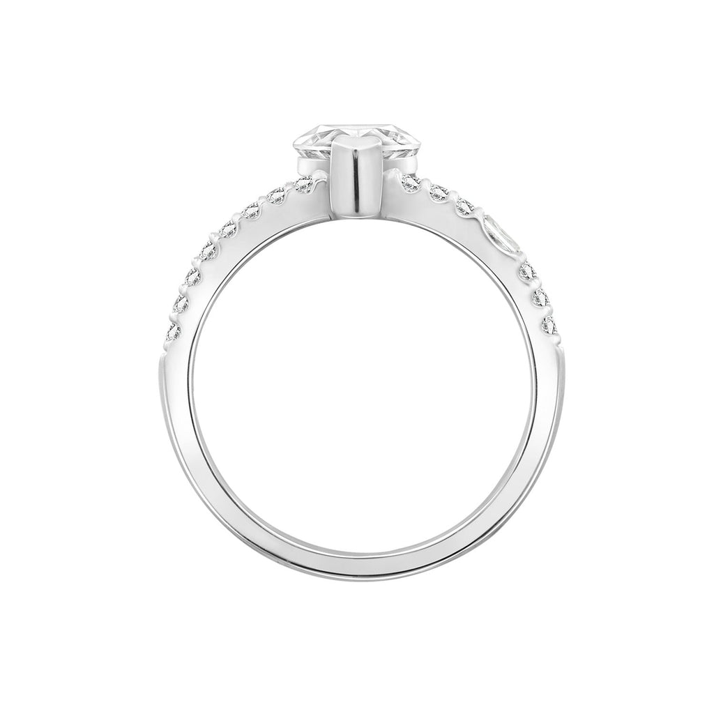 Pear CZ Split Shrank Ring JER23359