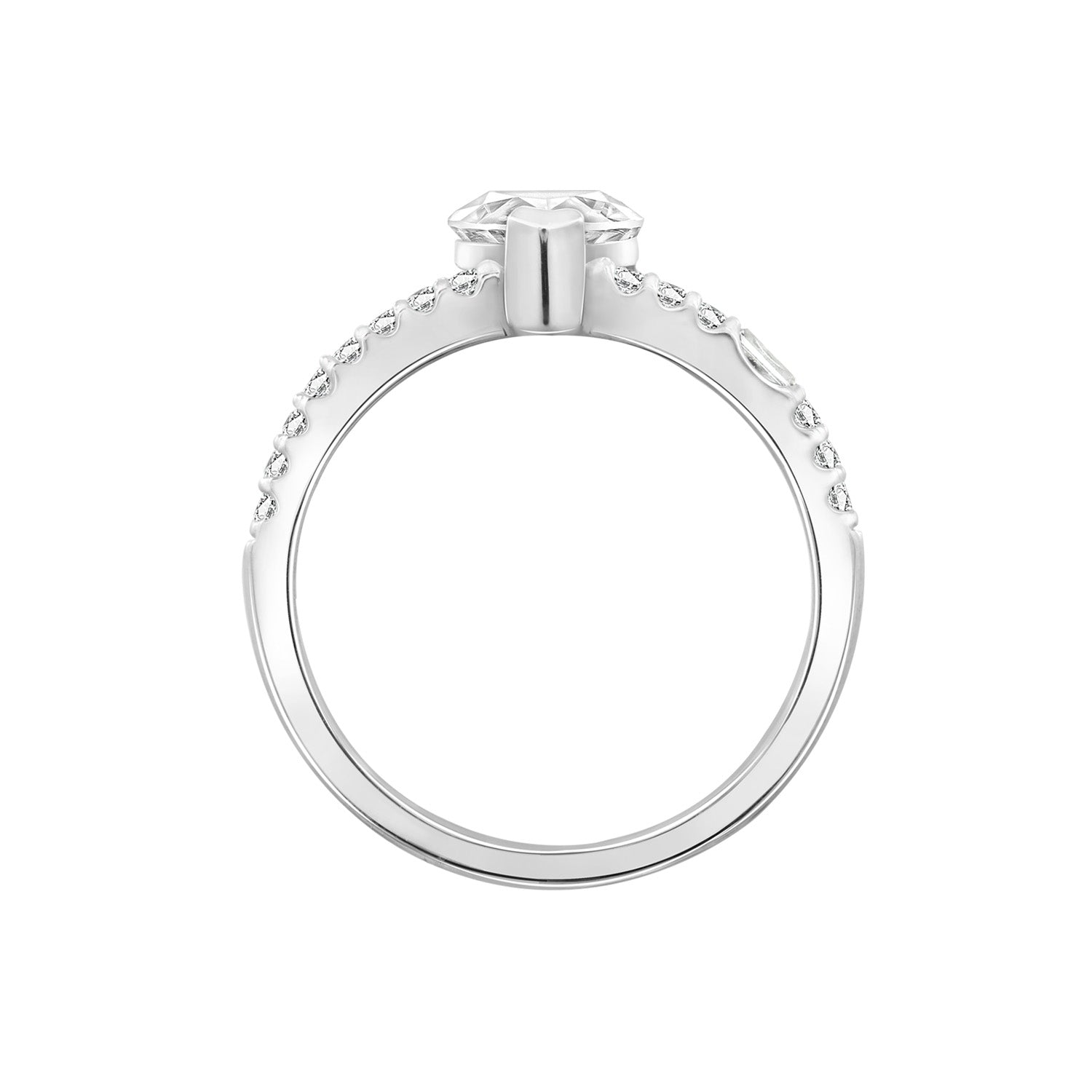 Pear CZ Split Shrank Ring JER23359