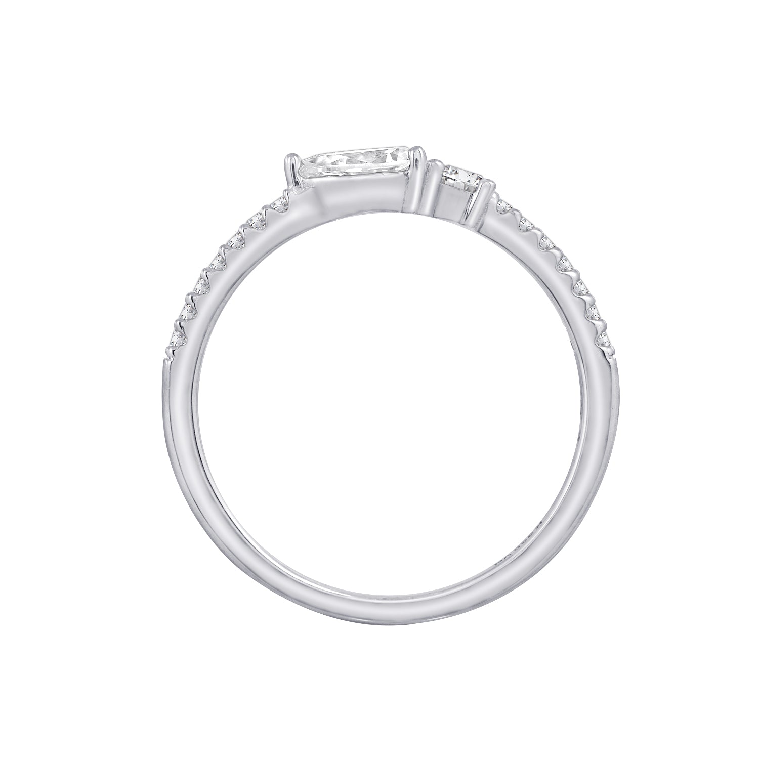 Toi et Moi Pave Band Ring