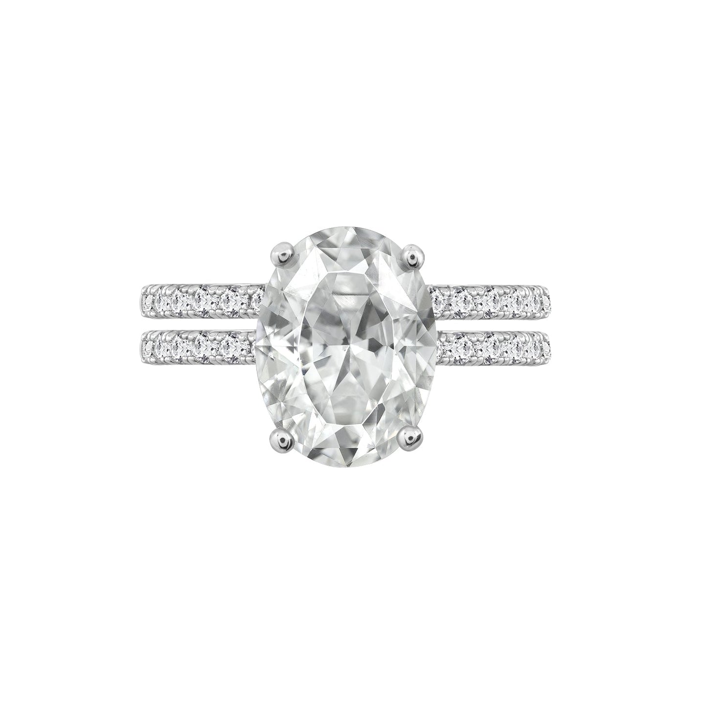 4ct Oval Solitaire Engagement Ring Set JER23755