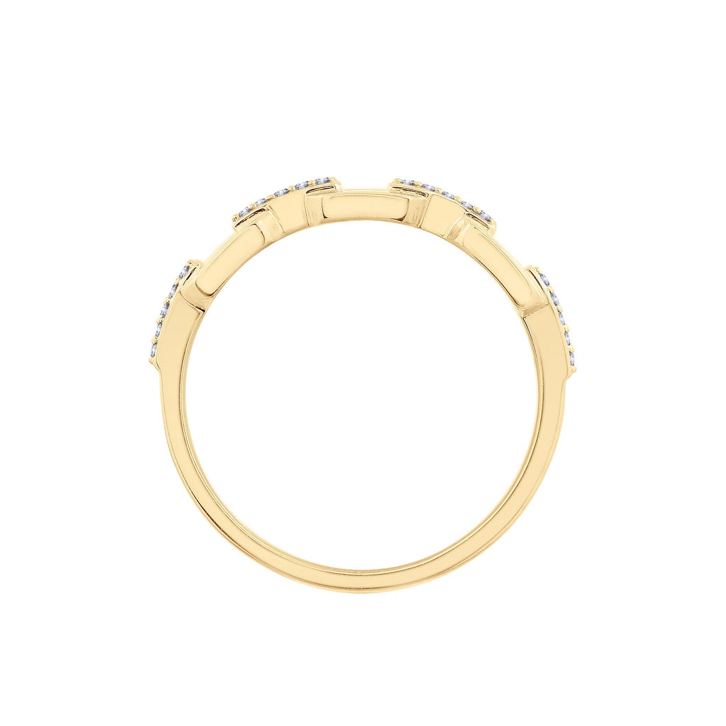 Pavé-linked Ring